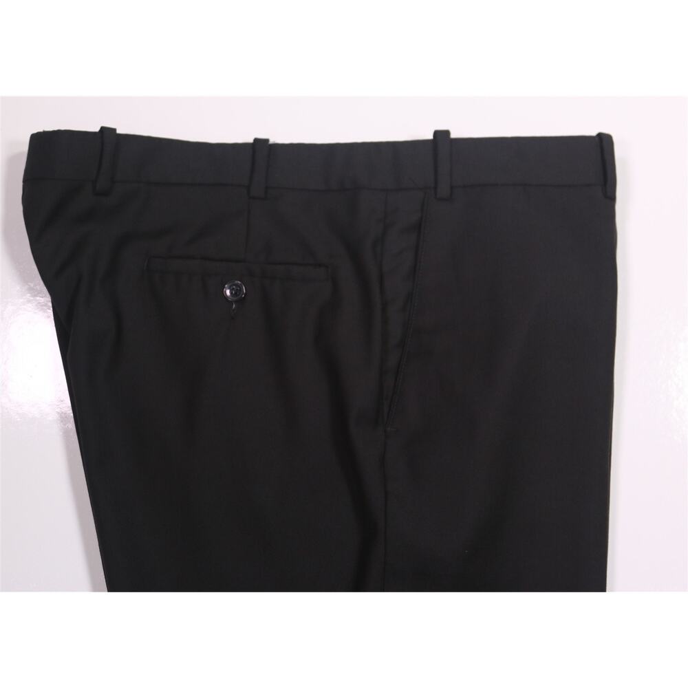 Peter Millar Solid Black Wool Flat Front Dress Pa… - image 2